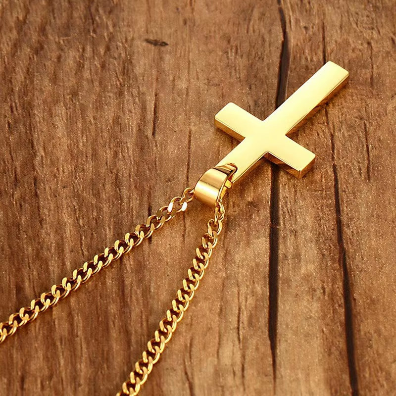 Luxe Cross Sweater Chain – Titanium Steel Boldness with Seasonal Edge