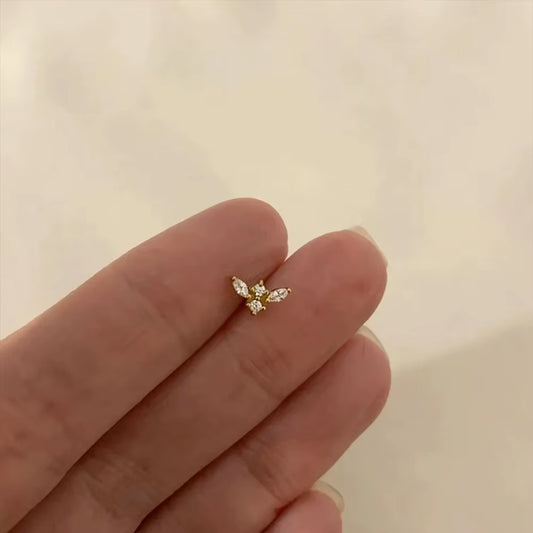 Luxe Line Mini Zircon Stud – A Spark of Modern Minimalism